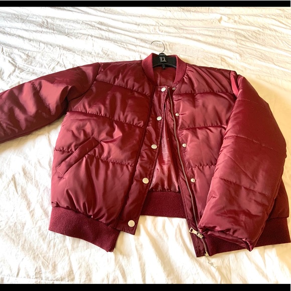 Burgundy Puffer Jacket - Picture 1 of 6